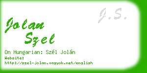 jolan szel business card